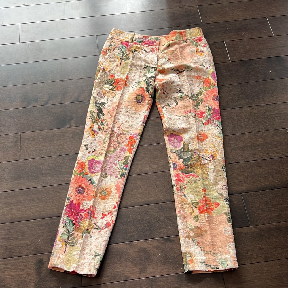 Tory Burch Womens Colorful Floral Trouser Size 4, Cotton Blend